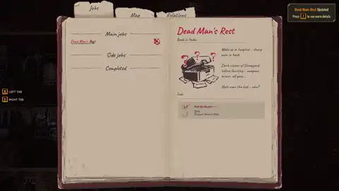 Scavland journal Jobs tab: Dead Man’s Rest objectives